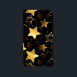 Sömlös mönster med Golden Stars Adressetikett<br><div class="desc">Sömlös med Golden Stars på svart bakgrund. Guld stjärna.</div>