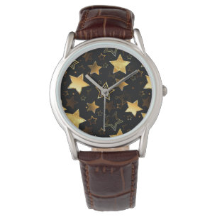 Sömlös mönster med Golden Stars Armbandsur