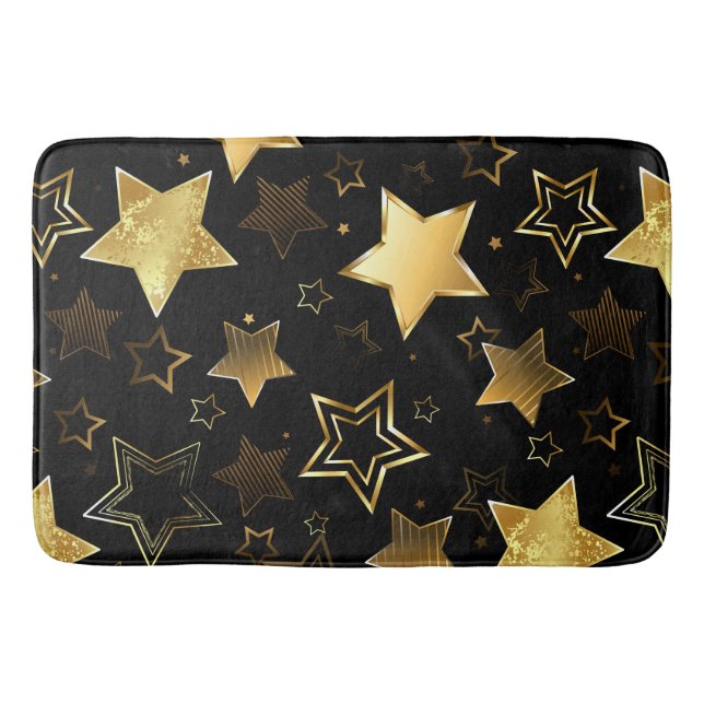 Sömlös mönster med Golden Stars Badrumsmatta (Framsidan)