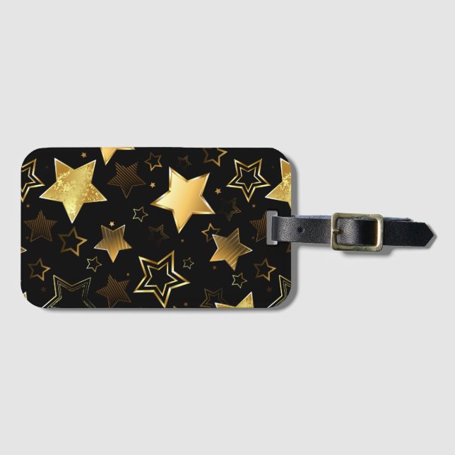 Sömlös mönster med Golden Stars Bagagebricka (Framsida horisontal)