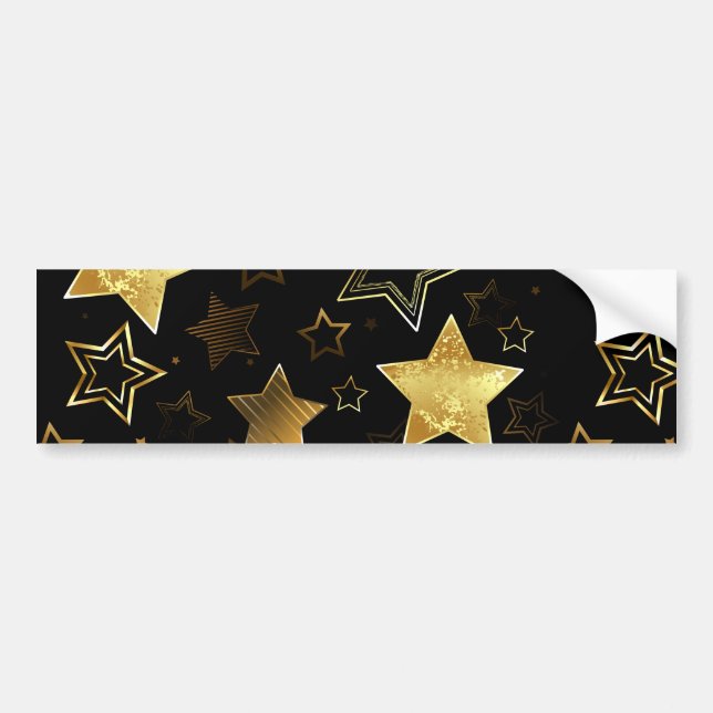 Sömlös mönster med Golden Stars Bildekal (Framsidan)