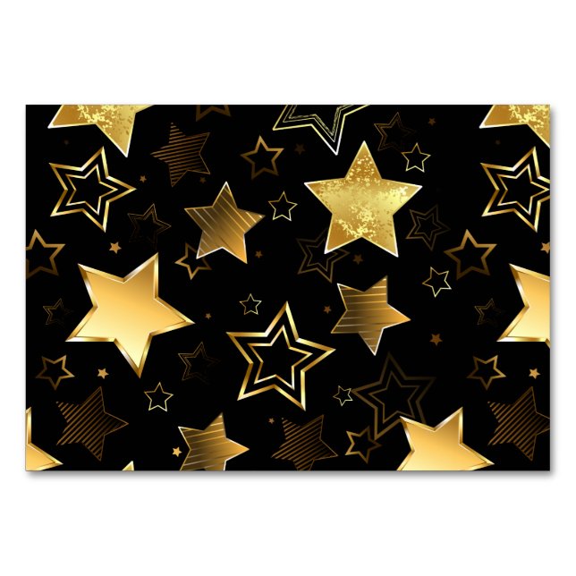 Sömlös mönster med Golden Stars Bordsnummer (Framsidan)