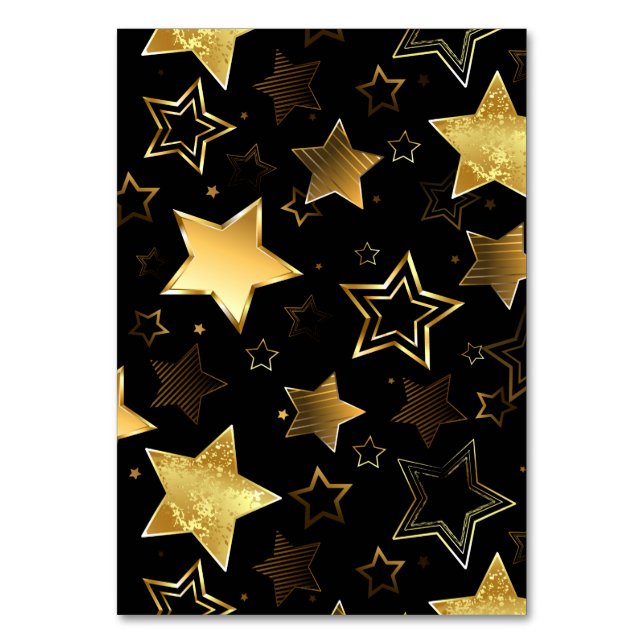 Sömlös mönster med Golden Stars Bordsnummer (Framsidan)