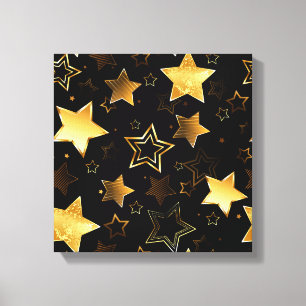 Sömlös mönster med Golden Stars Canvastryck