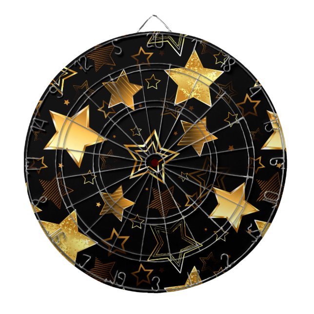 Sömlös mönster med Golden Stars Darttavla (Framsidan)