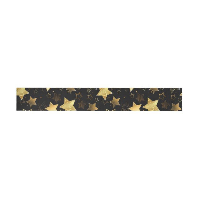 Sömlös mönster med Golden Stars Etikettband (Individuell)