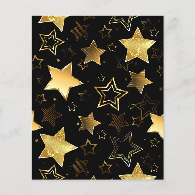 Sömlös mönster med Golden Stars Flygblad (Framsidan)