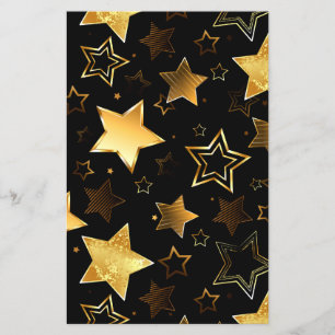 Sömlös mönster med Golden Stars Flygblad