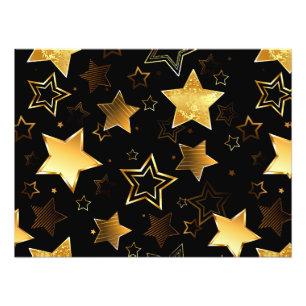 Sömlös mönster med Golden Stars Fototryck