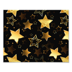Sömlös mönster med Golden Stars Fototryck