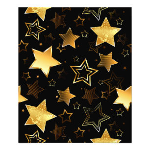 Sömlös mönster med Golden Stars Fototryck