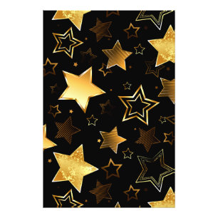 Sömlös mönster med Golden Stars Fototryck