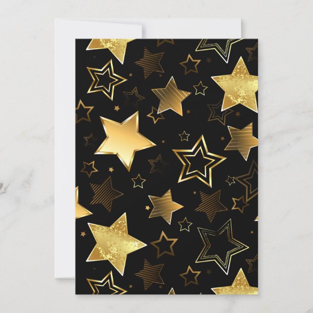 Sömlös mönster med Golden Stars Inbjudningar (Framsida)