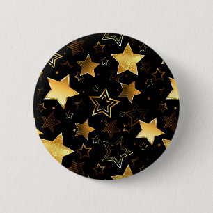 Sömlös mönster med Golden Stars Knapp