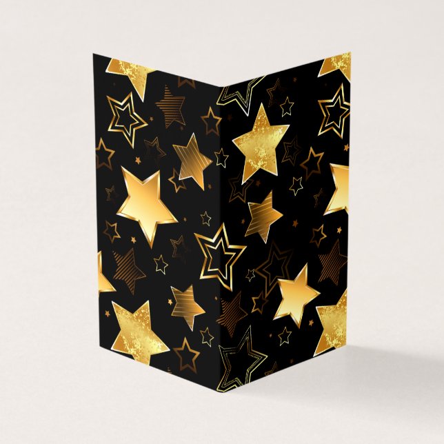 Sömlös mönster med Golden Stars Kort (Utsida)