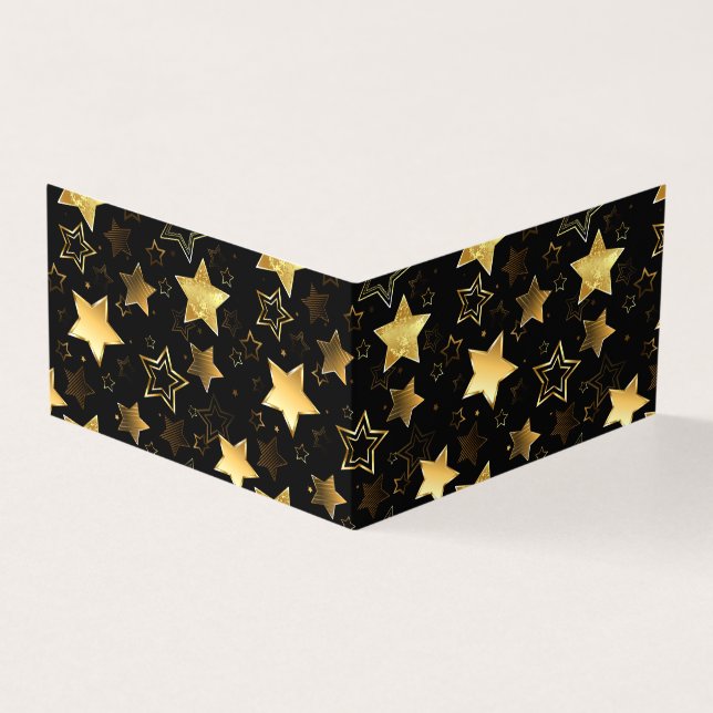 Sömlös mönster med Golden Stars Kort (Utsida)