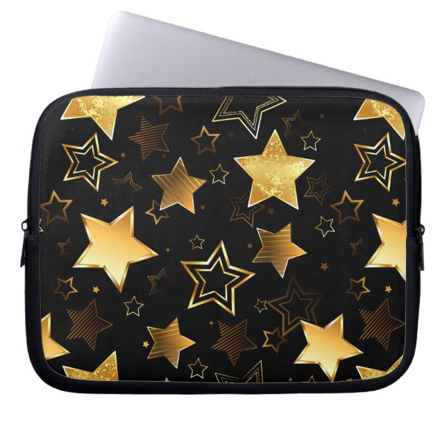 Sömlös mönster med Golden Stars Laptop Fodral (Framsidan)