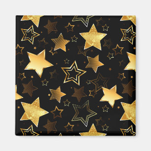 Sömlös mönster med Golden Stars Magnet