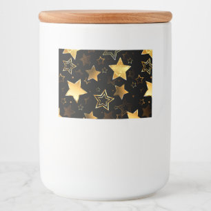 Sömlös mönster med Golden Stars Mat Etiketter