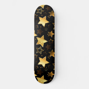 Sömlös mönster med Golden Stars Mini Skateboard Bräda 18,5 Cm