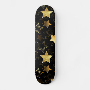 Sömlös mönster med Golden Stars Mini Skateboard Bräda 18,5 Cm