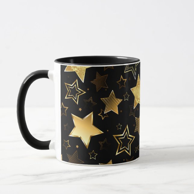 Sömlös mönster med Golden Stars Mugg (Vänster)