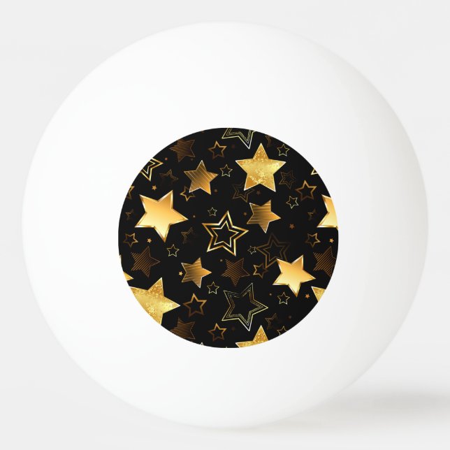 Sömlös mönster med Golden Stars Pingisboll (Framsidan)