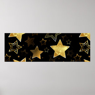 Sömlös mönster med Golden Stars Poster