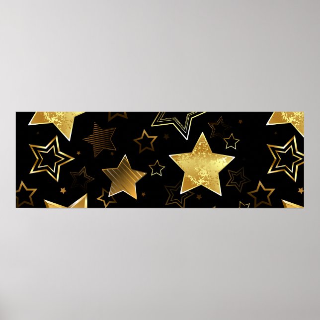 Sömlös mönster med Golden Stars Poster (Framsidan)