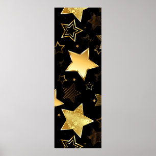 Sömlös mönster med Golden Stars Poster