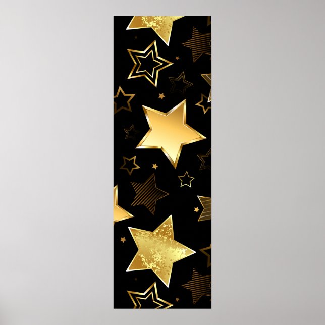 Sömlös mönster med Golden Stars Poster (Framsidan)