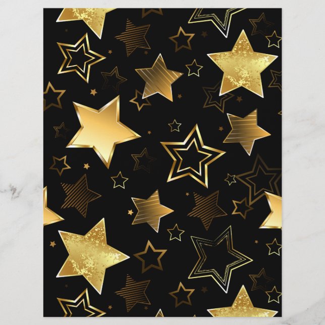 Sömlös mönster med Golden Stars Reklamblad (Framsidan)