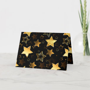 Sömlös mönster med Golden Stars Tack Kort