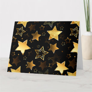 Sömlös mönster med Golden Stars Tack Kort