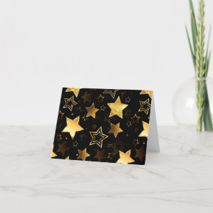 Sömlös mönster med Golden Stars Tack Kort