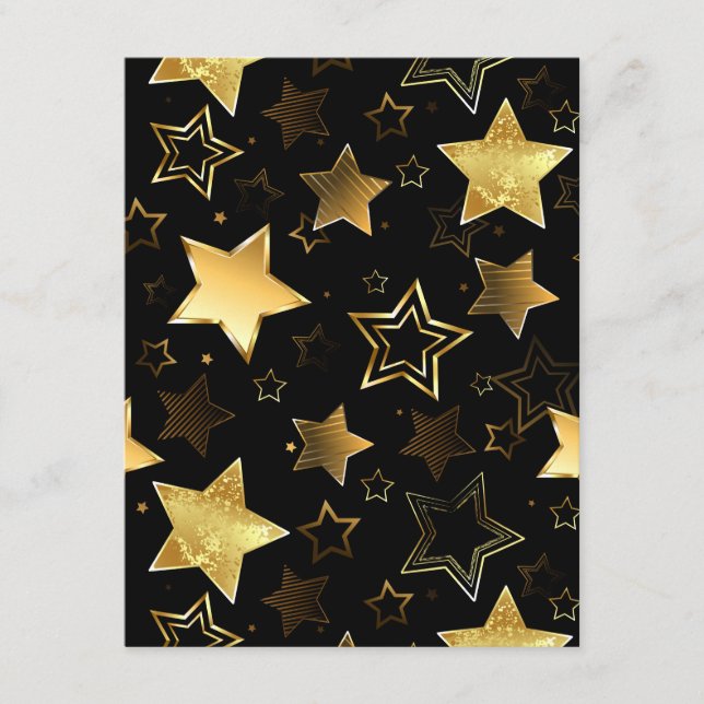 Sömlös mönster med Golden Stars Tilläggskort (Framsida)