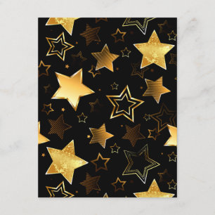 Sömlös mönster med Golden Stars Tilläggskort