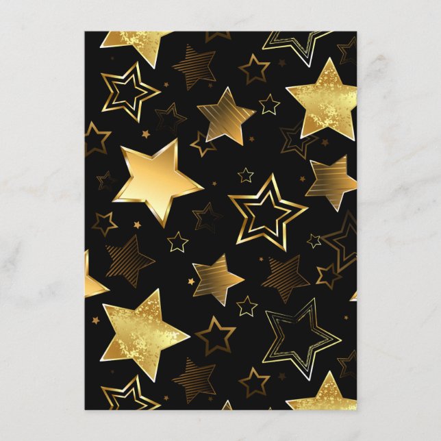 Sömlös mönster med Golden Stars Tilläggskort (Framsida)