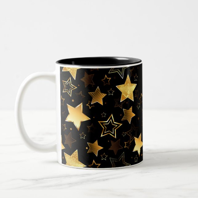 Sömlös mönster med Golden Stars Två-Tonad Mugg (Vänster)