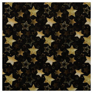 Sömlös mönster med Golden Stars Tyg
