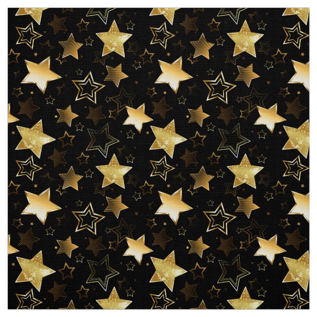 Sömlös mönster med Golden Stars Tyg (Provkarta)