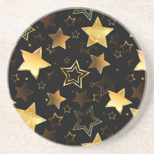 Sömlös mönster med Golden Stars Underlägg