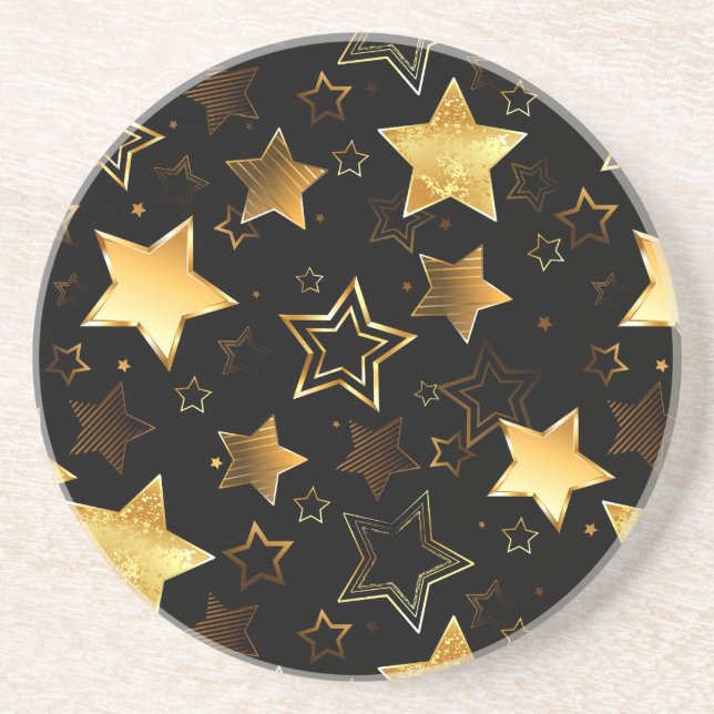Sömlös mönster med Golden Stars Underlägg (Framsidan)