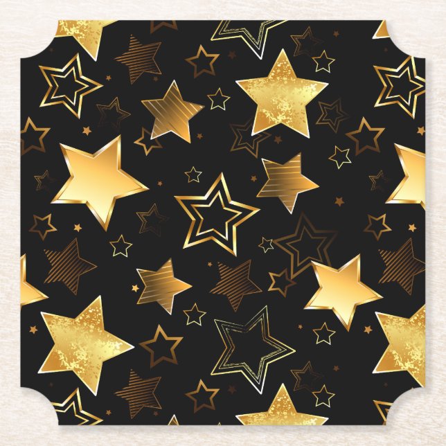 Sömlös mönster med Golden Stars Underlägg Papper (Framsida)