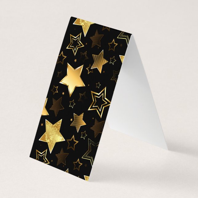 Sömlös mönster med Golden Stars Visitkort (Baksida)