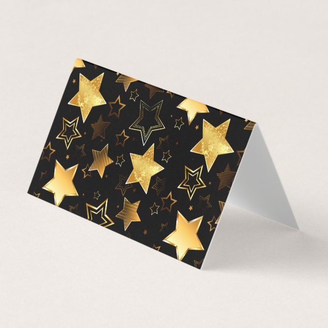 Sömlös mönster med Golden Stars Visitkort (Framsida)