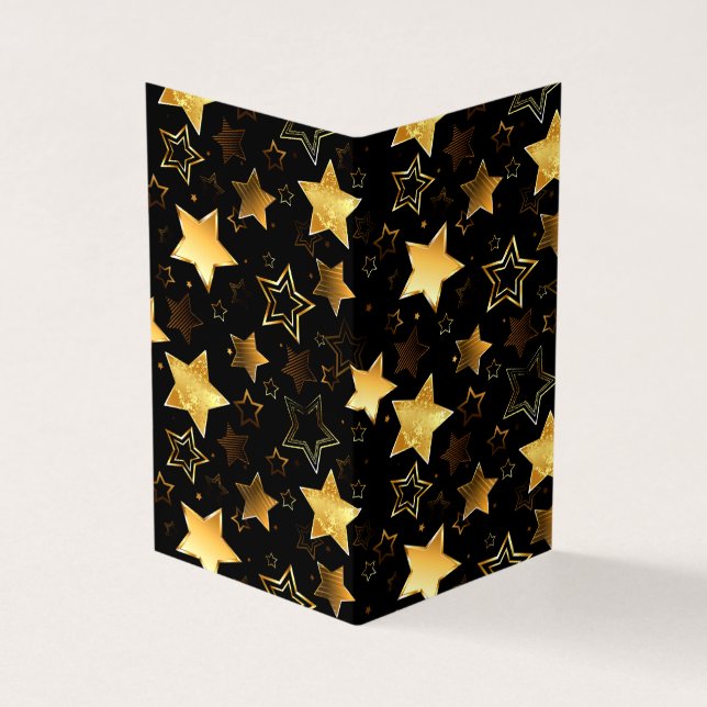 Sömlös mönster med Golden Stars Visitkort (Utsida)