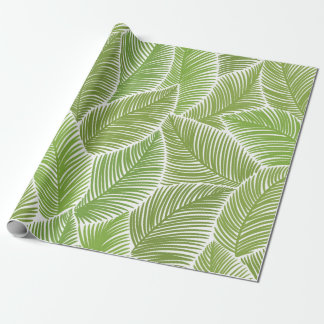 Sömlös mönster med grönt handflatan löv presentpapper