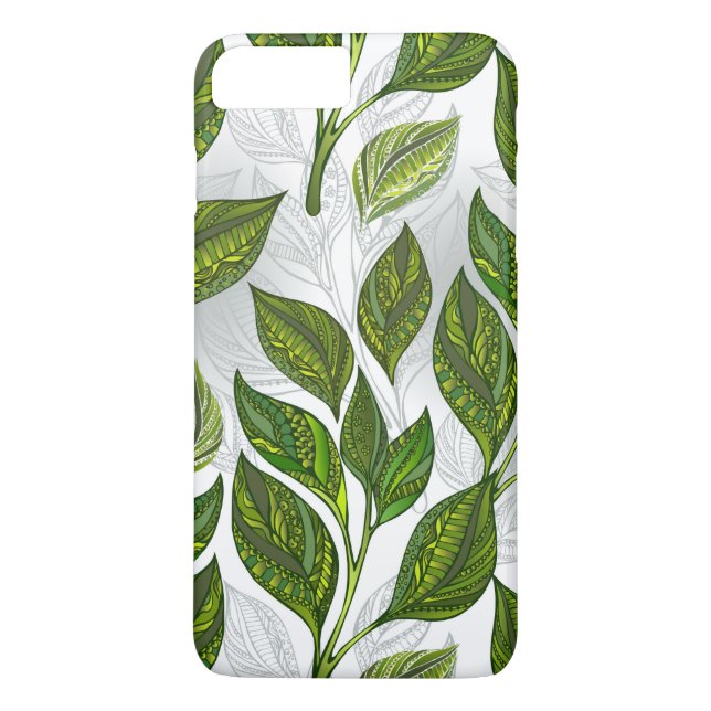 Sömlös Mönster med Grönt Tea Löv Case-Mate iPhone Skal (Baksida)