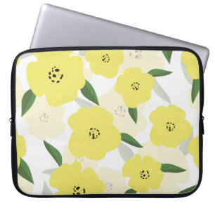 Sömlös mönster med gula blommor backgr laptop fodral